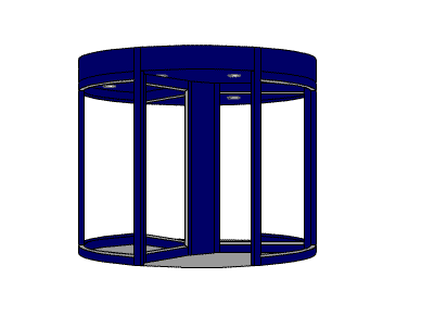 三翼带柱旋转门